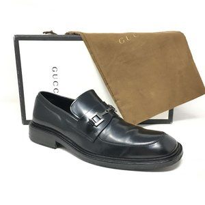 VTG Gucci Horsebit Loafers Shoes Size 9.5 Black